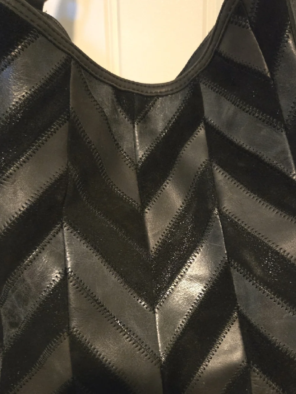The Sak Collective Salinas Triple Compartment Black Leather Double Handle - Picture 10 of 12